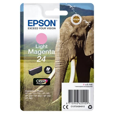 Cartuccia inkjet Elefante 24 Epson magenta chiaro C13T24264012